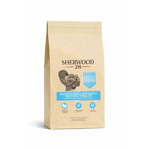 Bezzbożowa karma dla psa 65% indyk i wołowina Sherwood28