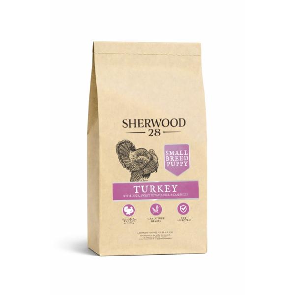 Bezzbożowa karma dla szczeniąt 50% indyk i kaczka Sherwood28