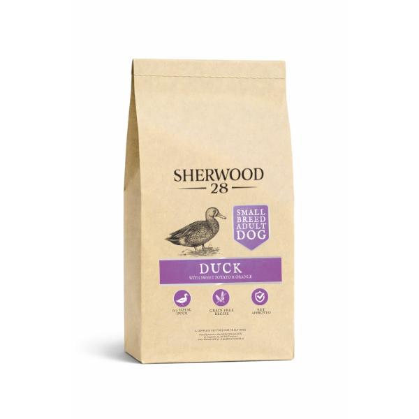Bezzbożowa karma dla psa 52% kaczka z warzywami Sherwood28