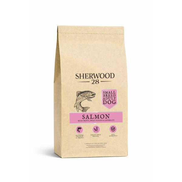 Bezzbożowa karma dla psa 53% łosoś i pstrag Sherwood28