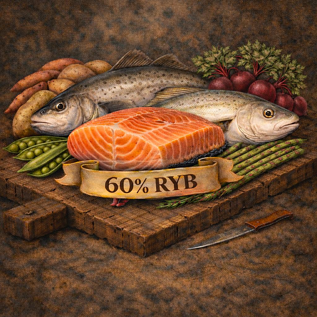 Skład karmy dla psa rasa mała 52% kaczka – receptura bezzbożowa premium Sherwood28