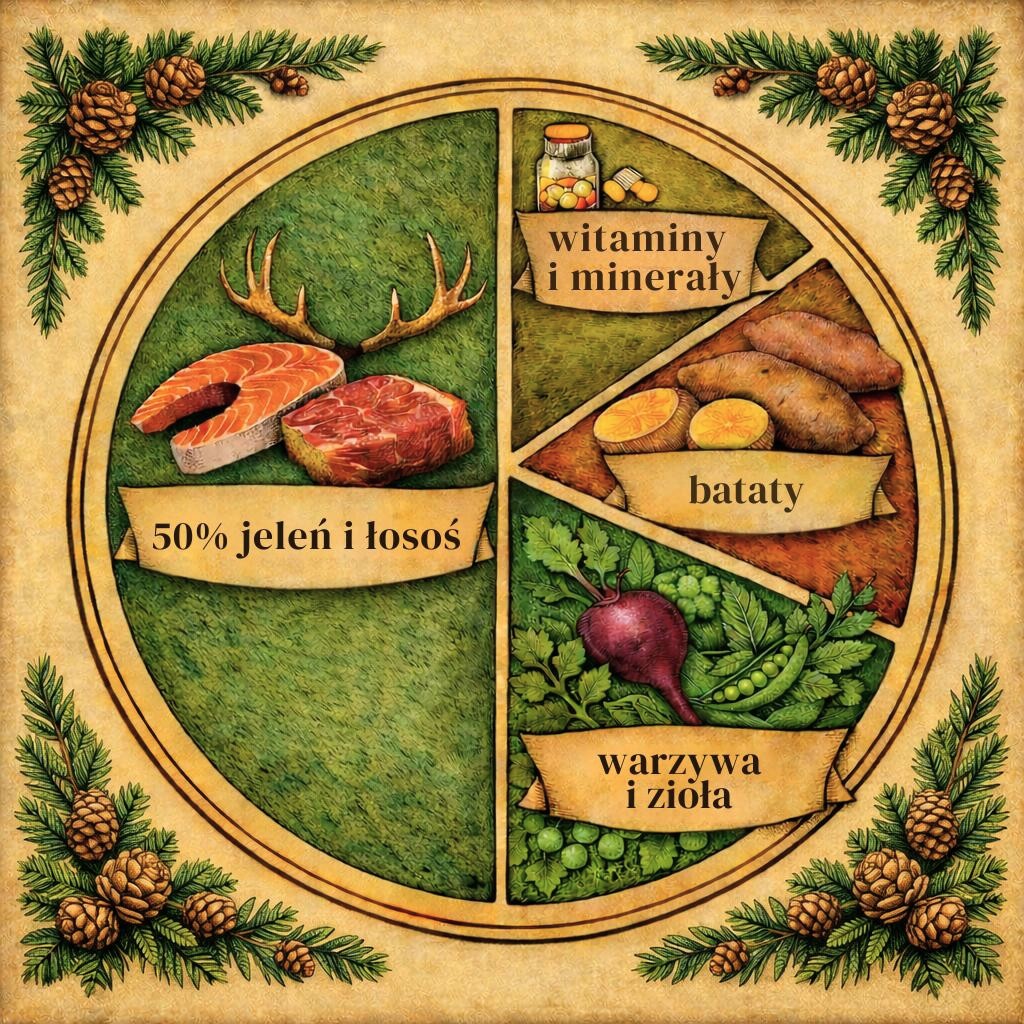 Skład karmy dla psa 65% wołowiny – receptura bezzbożowa premium