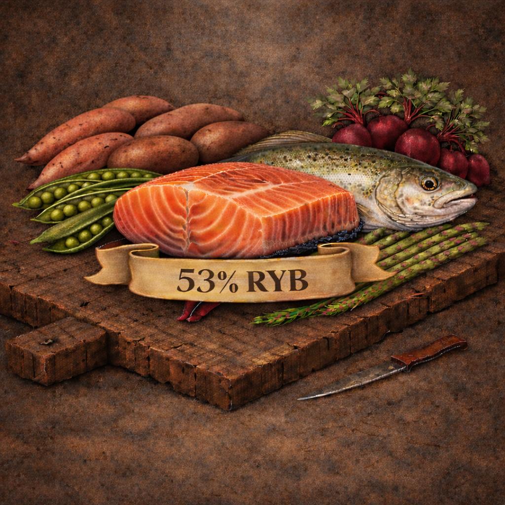 Skład karmy suchej dla psa z łososiem i pstrągiem, bezbożowa, Sherwood28