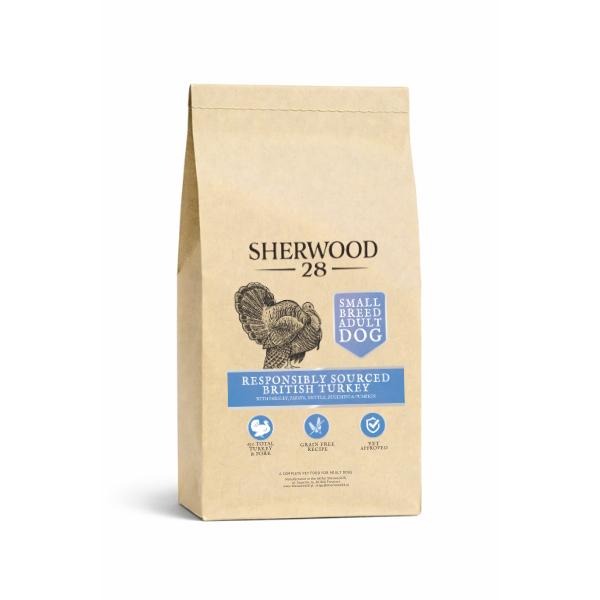 Bezzbożowa karma dla psa 65% indyk i wieprzowina dla małych ras Sherwood28