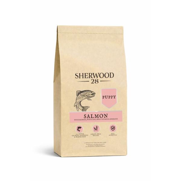 Bezzbożowa karma dla szczeniąt 60% łosoś plamiak Sherwood28